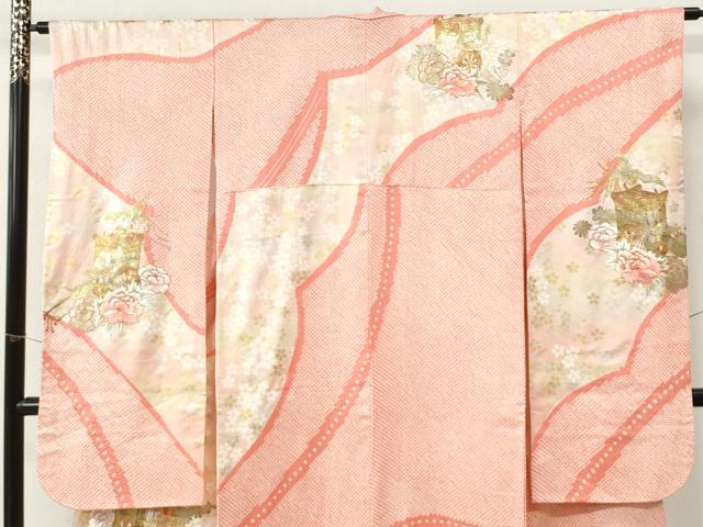 平和屋着物●豪華振袖　駒刺繍　絞り　鳳凰御所車牡丹花文　金銀彩　やまと誂製　正絹　逸品　CABM3968yc