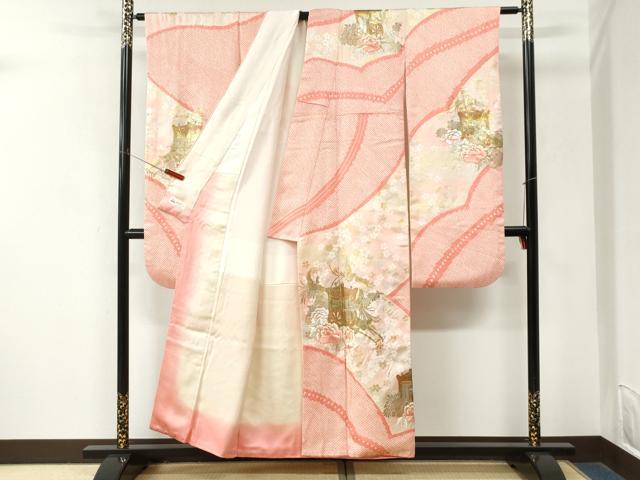 平和屋着物●豪華振袖　駒刺繍　絞り　鳳凰御所車牡丹花文　金銀彩　やまと誂製　正絹　逸品　CABM3968yc