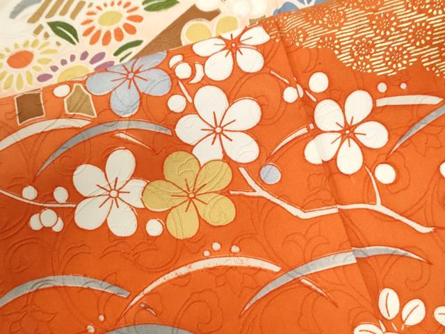 平和屋着物●豪華振袖　露芝松竹梅花文　暈し染め　金彩　正絹　逸品　CABM3969yc