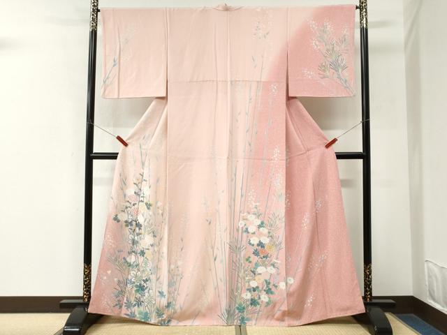 平和屋着物●訪問着　友禅　作家物　菊花文　暈し染め　正絹　逸品　CABM3970yc