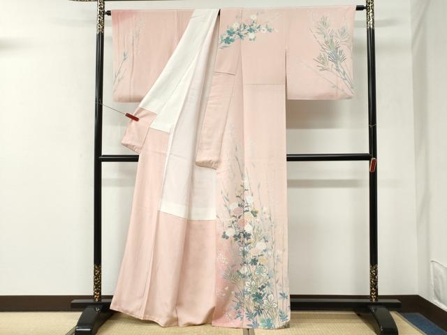 平和屋着物●訪問着　友禅　作家物　菊花文　暈し染め　正絹　逸品　CABM3970yc