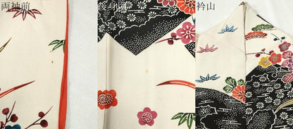 平和屋着物●豪華振袖　型染め　冊子松竹梅花文　松坂屋扱い　正絹　逸品　CABM3974yc