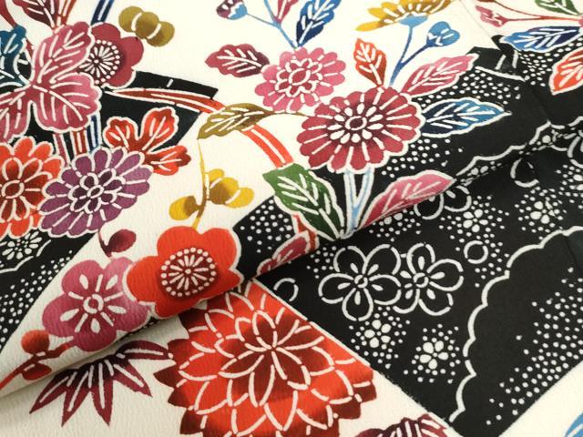 平和屋着物●豪華振袖　型染め　冊子松竹梅花文　松坂屋扱い　正絹　逸品　CABM3974yc