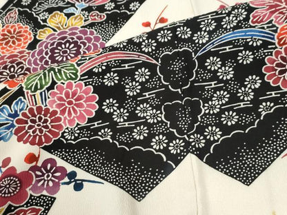 平和屋着物●豪華振袖　型染め　冊子松竹梅花文　松坂屋扱い　正絹　逸品　CABM3974yc