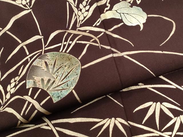 平和屋着物●訪問着　竹屋町刺繍　群鶴籬蔦の葉草花文　金彩　正絹　逸品　CABM3983yc