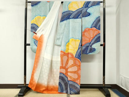 平和屋着物●豪華振袖　総絞り　舞花文　金彩　正絹　逸品　CABM3985yc