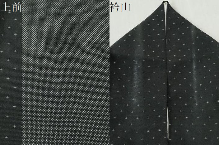 平和屋着物●本塩沢　十字絣　正絹　逸品　CABM3986yc