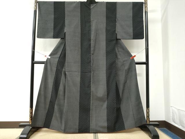 平和屋着物●本塩沢　十字絣　正絹　逸品　CABM3986yc