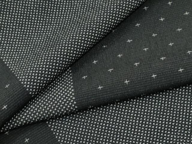 平和屋着物●本塩沢　十字絣　正絹　逸品　CABM3986yc