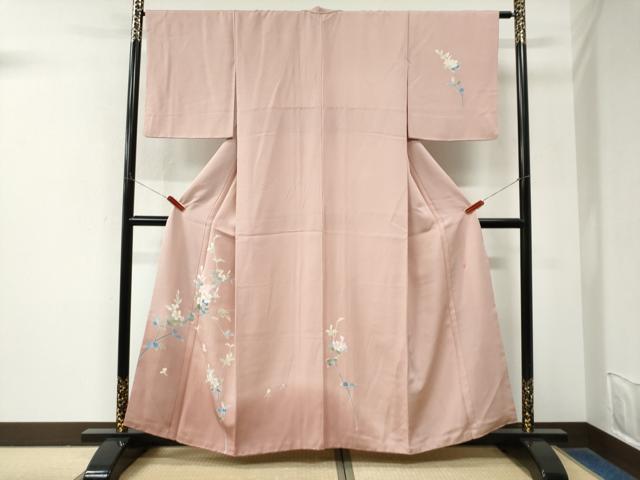平和屋着物●本加賀友禅作家　南克治　訪問着　枝花文　暈し染め　正絹　逸品　CABM3987yc