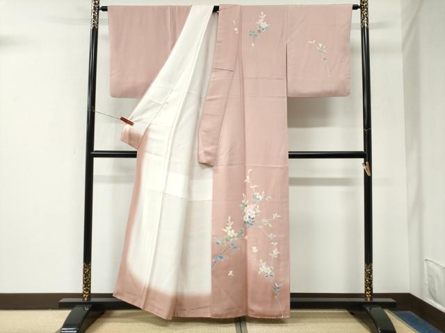 平和屋着物●本加賀友禅作家　南克治　訪問着　枝花文　暈し染め　正絹　逸品　CABM3987yc