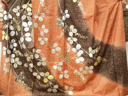 平和屋着物●豪華振袖　萩枝花文　暈し染め　金通し地　正絹　逸品　CABM3992yc