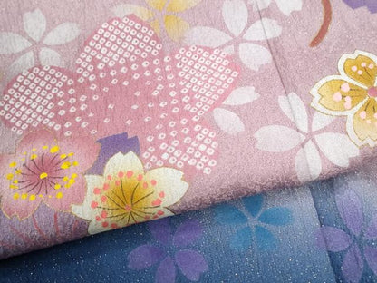 平和屋着物●豪華振袖　毬舞文　暈し染め　金通し地　京都きもの友禅扱い　正絹　逸品　CABM3993yc