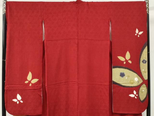 平和屋着物●豪華振袖　絞り　舞蝶梅文　金彩　正絹　逸品　CABM4001yc