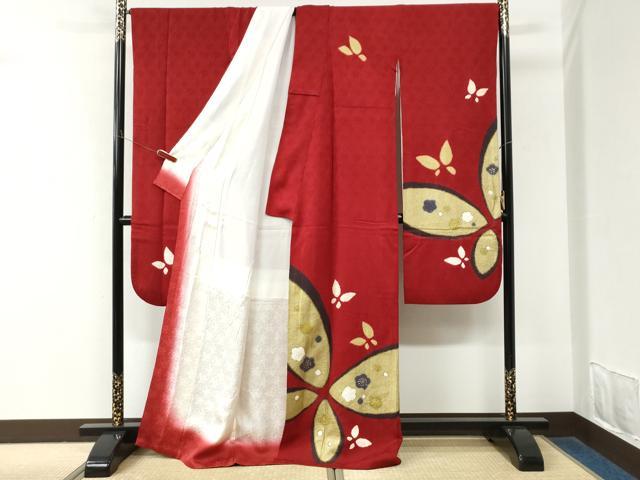 平和屋着物●豪華振袖　絞り　舞蝶梅文　金彩　正絹　逸品　CABM4001yc