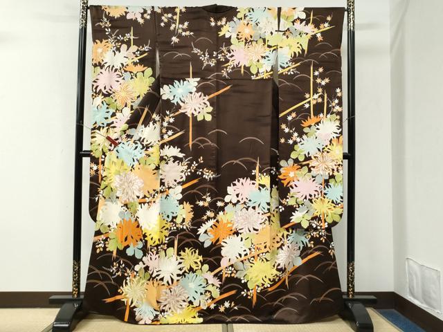 平和屋着物●豪華振袖　竹垣菊文　金彩　正絹　逸品　CABM4004yc