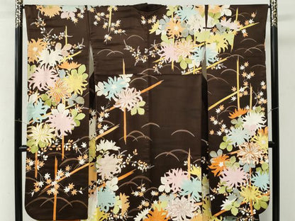 平和屋着物●豪華振袖　竹垣菊文　金彩　正絹　逸品　CABM4004yc