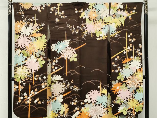 平和屋着物●豪華振袖　竹垣菊文　金彩　正絹　逸品　CABM4004yc