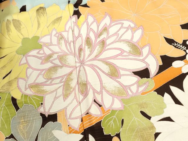 平和屋着物●豪華振袖　竹垣菊文　金彩　正絹　逸品　CABM4004yc