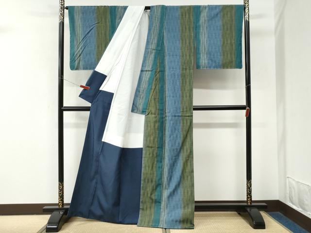 平和屋着物●上質な紬　縞　正絹　逸品　未使用　CABM4015yc