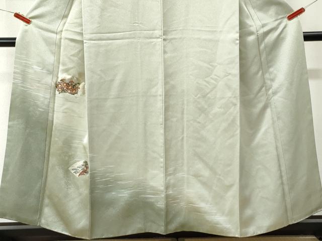 平和屋着物●訪問着　地紙花松文　暈し染め　金彩　正絹　逸品　CABM4025yc