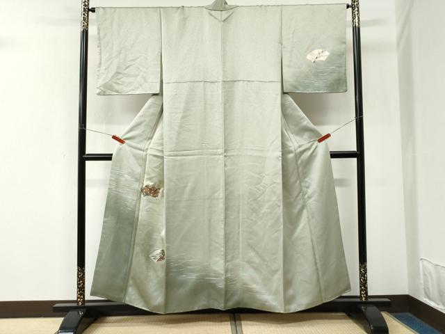 平和屋着物●訪問着　地紙花松文　暈し染め　金彩　正絹　逸品　CABM4025yc