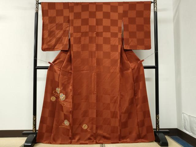 平和屋着物●色留訪問着　毬吉祥花文　金彩　正絹　逸品　CABM4026yc