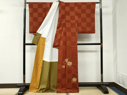 平和屋着物●色留訪問着　毬吉祥花文　金彩　正絹　逸品　CABM4026yc