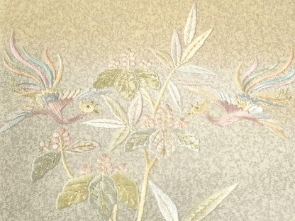 平和屋着物●訪問着　作家物　総刺繍　箔散らし　鳳凰溢れ松葉枝花文　暈し染め　金彩　ますいわ屋扱い　正絹　逸品　未使用　CABM4028yc