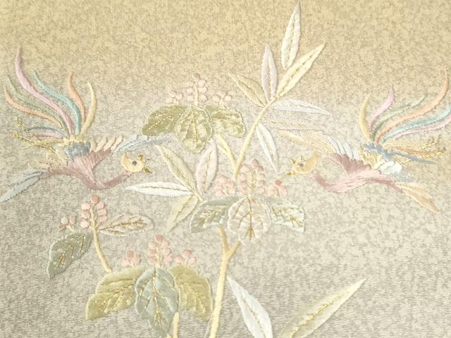 平和屋着物●訪問着　作家物　総刺繍　箔散らし　鳳凰溢れ松葉枝花文　暈し染め　金彩　ますいわ屋扱い　正絹　逸品　未使用　CABM4028yc