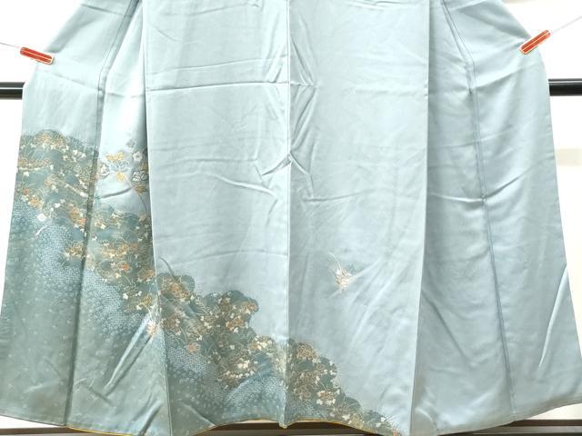 平和屋着物●訪問着　絞り　刺繍　万寿菊枝花文　金彩　正絹　逸品　CABM4035yc