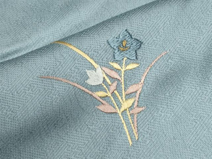 平和屋着物●訪問着　絞り　刺繍　万寿菊枝花文　金彩　正絹　逸品　CABM4035yc