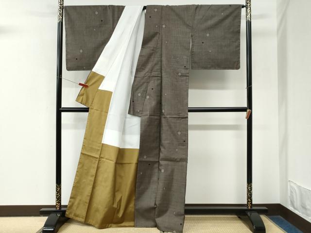 平和屋着物●本場大島紬　9マルキ　丸文　正絹　逸品　未使用　CABM4042yc