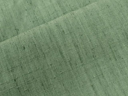 平和屋着物●結城紬　色無地　老竹色　正絹　逸品　CABM4046yc