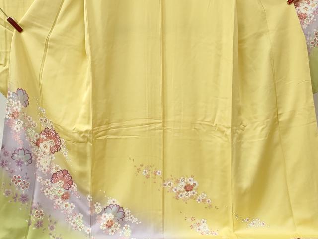 平和屋着物●豪華振袖　駒刺繍　舞桜文　暈し染め　金彩　正絹　逸品　未使用　CABM4048yc