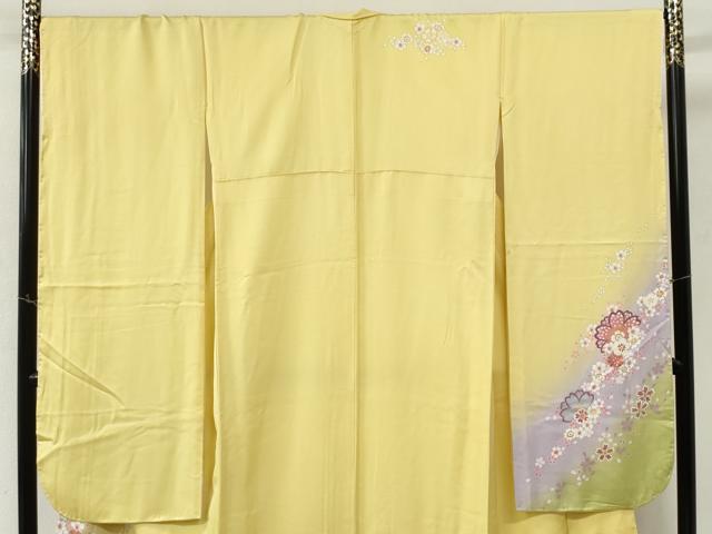 平和屋着物●豪華振袖　駒刺繍　舞桜文　暈し染め　金彩　正絹　逸品　未使用　CABM4048yc