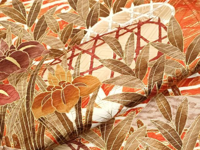 平和屋着物●豪華振袖　駒刺繍　流水籬鴛鴦草花文　金彩　ますいわ屋扱い　正絹　逸品　CABM4049yc