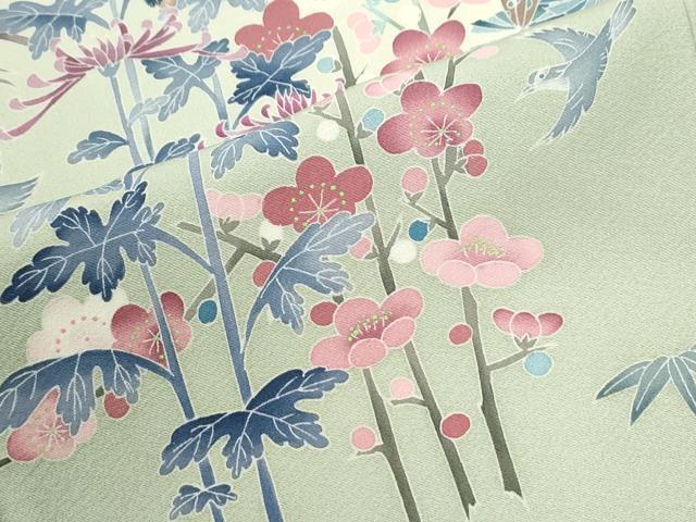 平和屋着物●本加賀友禅作家　寺西一紘　訪問着　飛鳥裏菊松竹梅　暈し染め　正絹　逸品　CABM4051yc