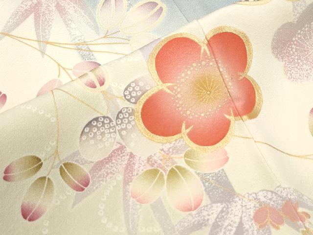 平和屋着物●訪問着　笹竹文花文　暈し染め　金彩　正絹　逸品　CABM4056yc