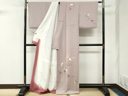 平和屋着物●本加賀友禅作家　南克治　訪問着　枝花文　正絹　逸品　CABM4057yc