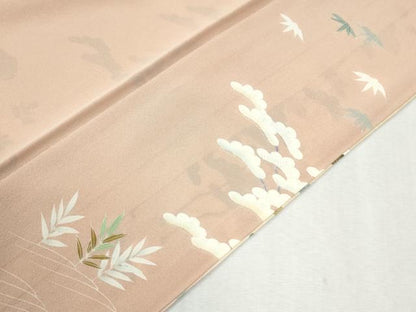 平和屋着物●訪問着　駒刺繍　渡り橋風景文　暈し染め　金彩　正絹　逸品　CABM4062yc