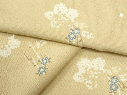 平和屋着物●上質な小紋　枝花文　正絹　逸品　CABM4063yc