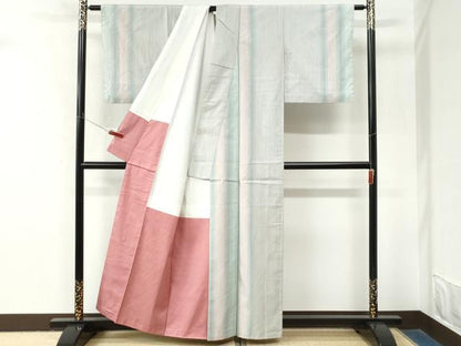 平和屋着物●上質な紬　霞文　正絹　逸品　CABM4069yc