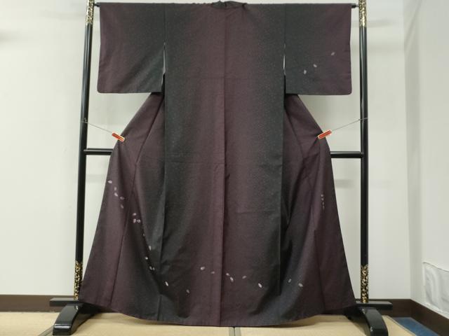 平和屋着物●訪問着　本場縞大島紬　9マルキ　刺繍　琉球貝紫　舞花弁　正絹　逸品　CABM4074yc