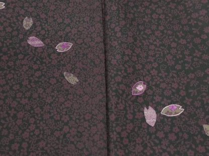 平和屋着物●訪問着　本場縞大島紬　9マルキ　刺繍　琉球貝紫　舞花弁　正絹　逸品　CABM4074yc