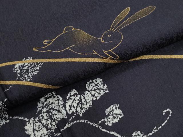 平和屋着物●訪問着　刺繍　跳兎蔦の葉文　金彩　鈴乃屋扱い　正絹　逸品　CABM4086yc