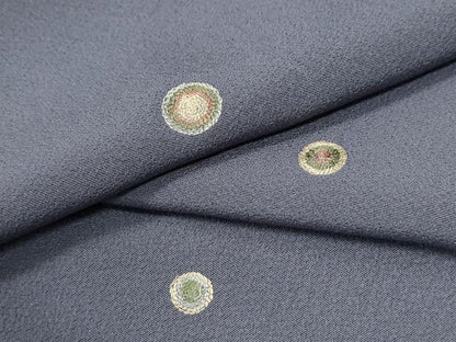 平和屋着物●上質な小紋　総刺繍　丸文　ますいわ屋扱い　正絹　逸品　CABM4087yc
