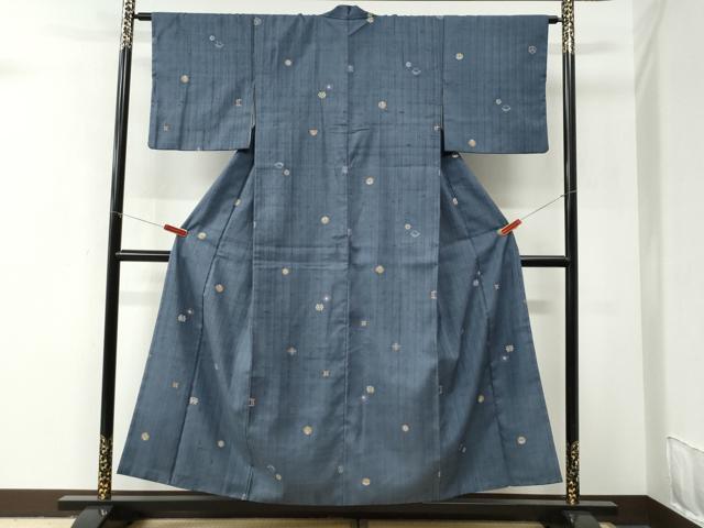 平和屋着物●上質な小紋　紬地　吉祥文　正絹　逸品　CABM4089yc