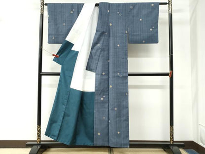 平和屋着物●上質な小紋　紬地　吉祥文　正絹　逸品　CABM4089yc