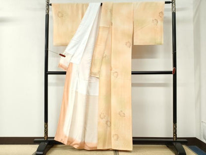 平和屋着物●上質な小紋　地紋起こし　舞花文　暈し染め　正絹　逸品　CABM4090yc